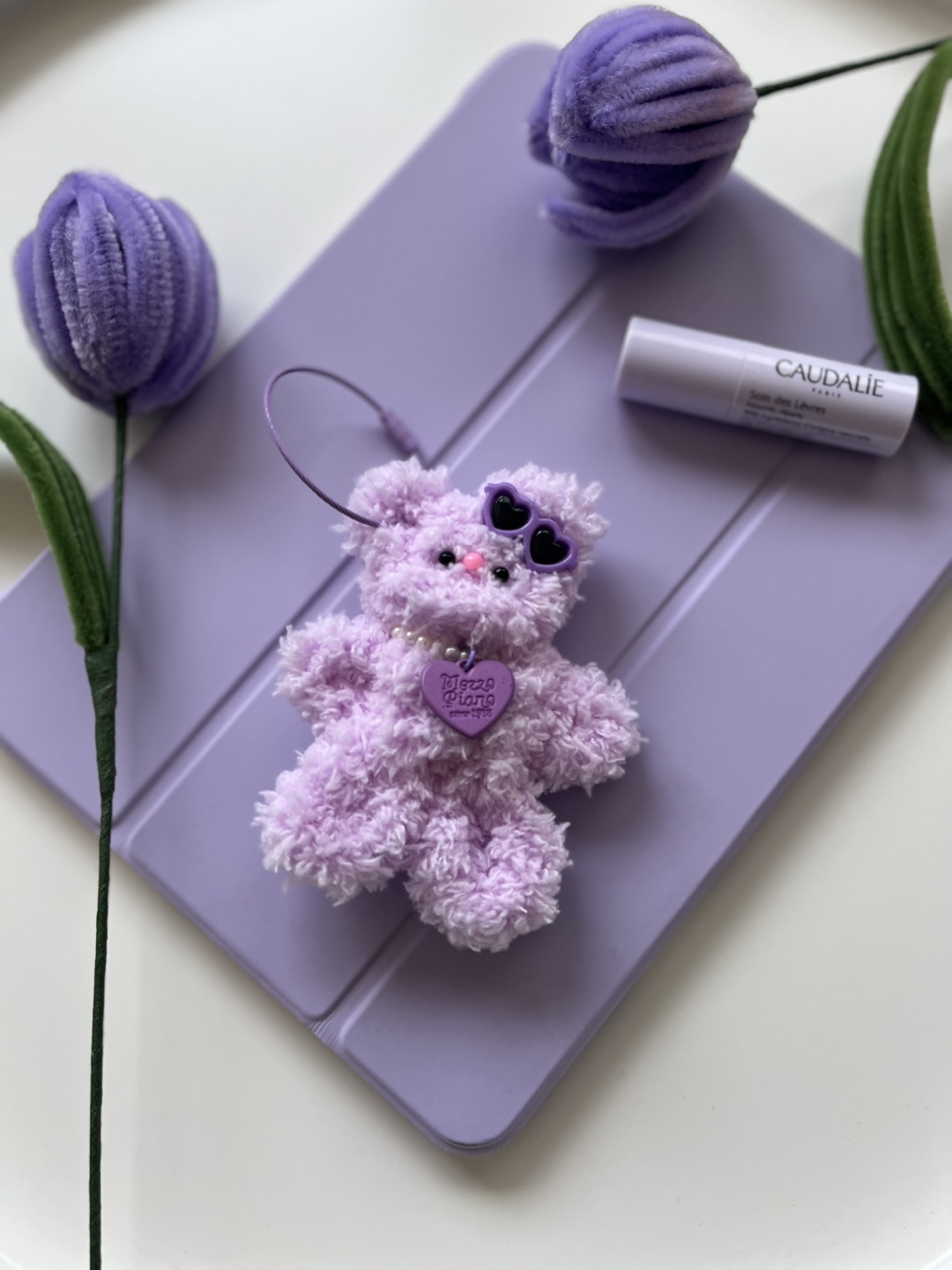 [Hand made]Lavender Teddy Bear Keychain