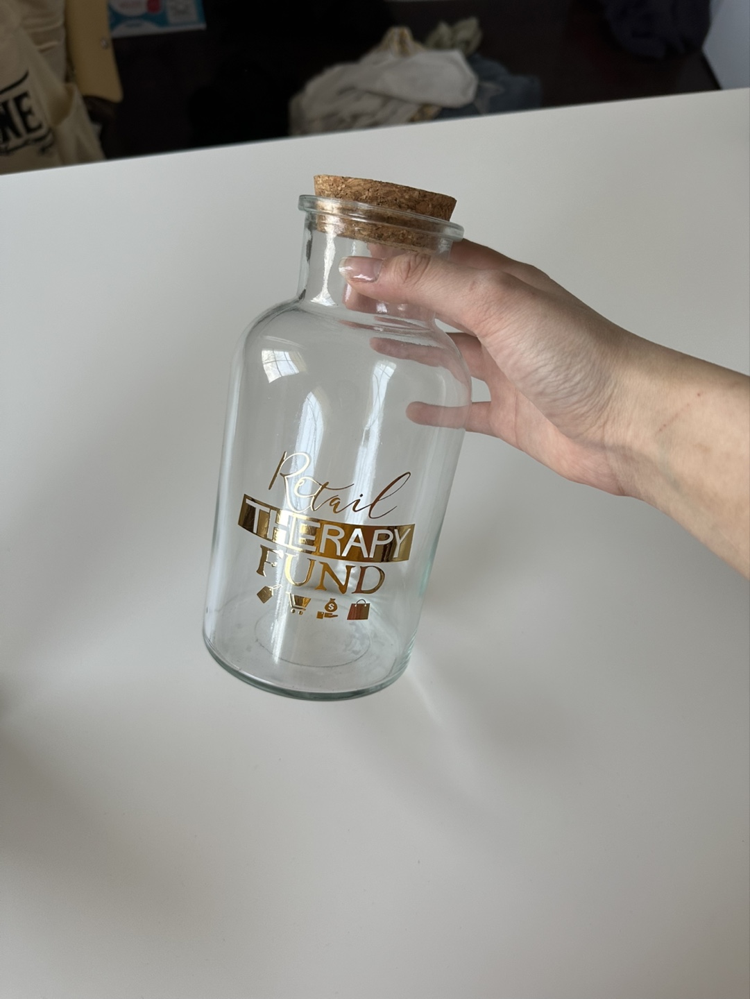 Retail Therapy Fund Glass Jar