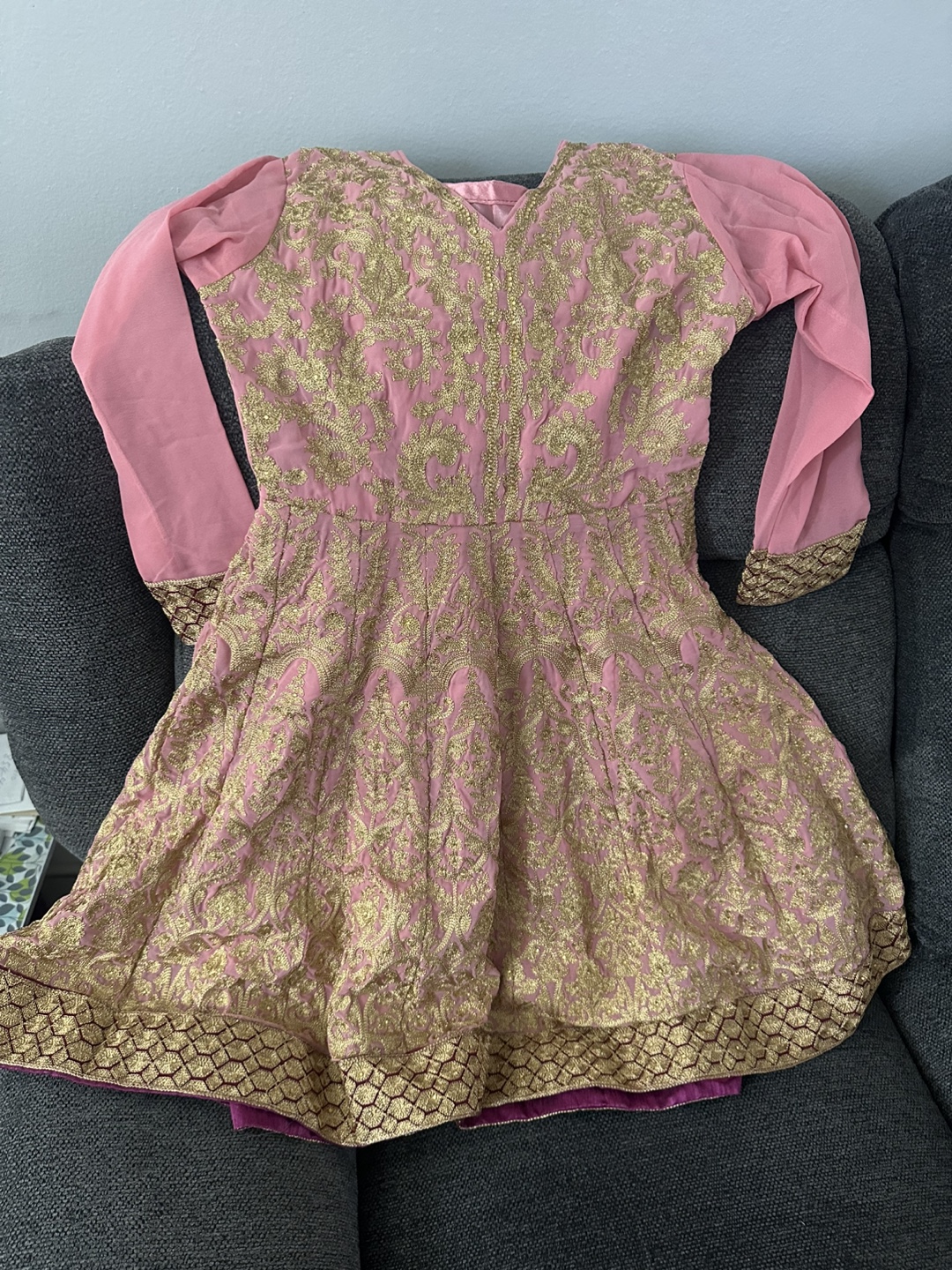 Gorgeous Pink and Maroon Pakistani Shalwar Kameez - photo 2