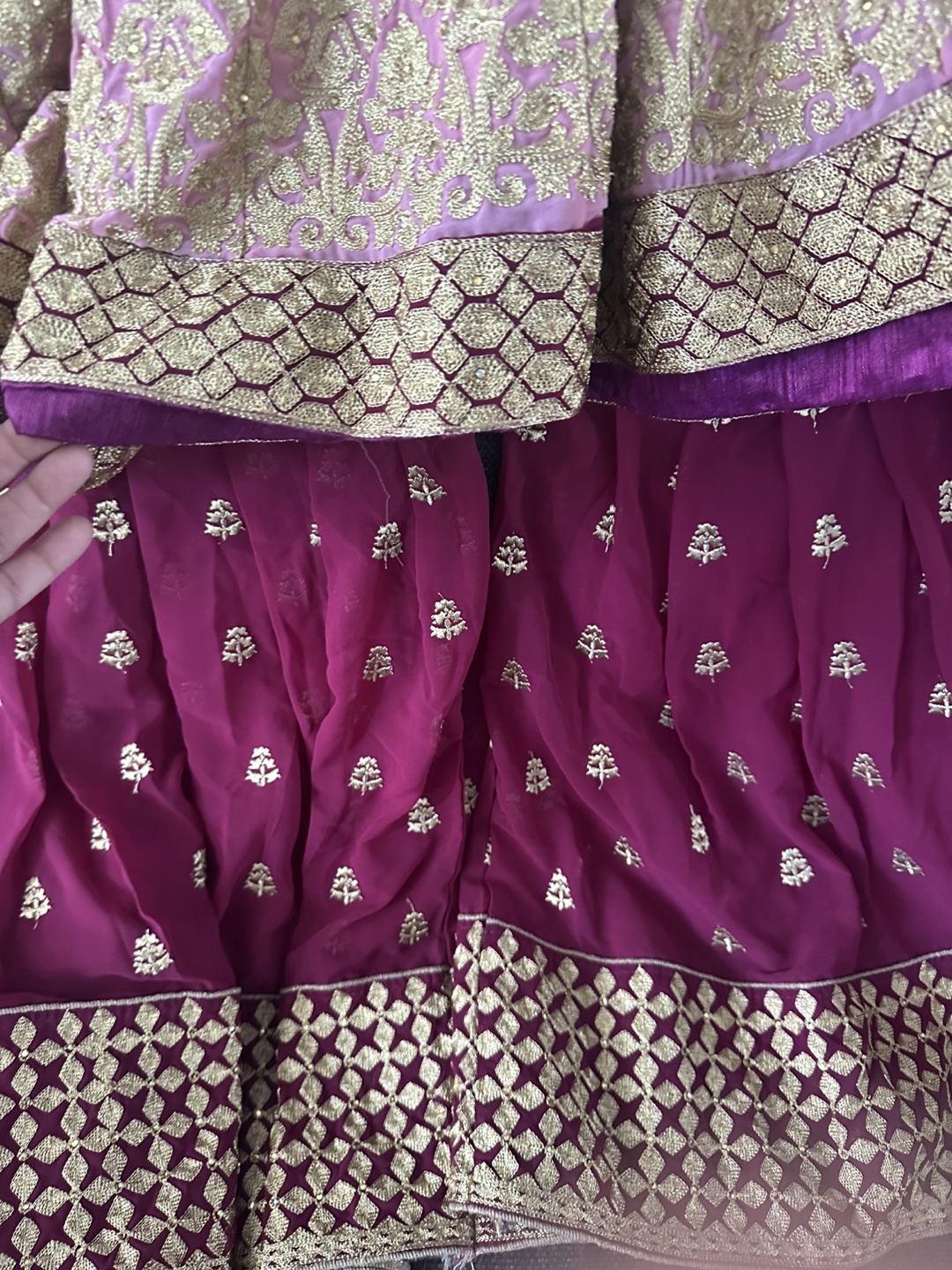 Gorgeous Pink and Maroon Pakistani Shalwar Kameez - photo 4
