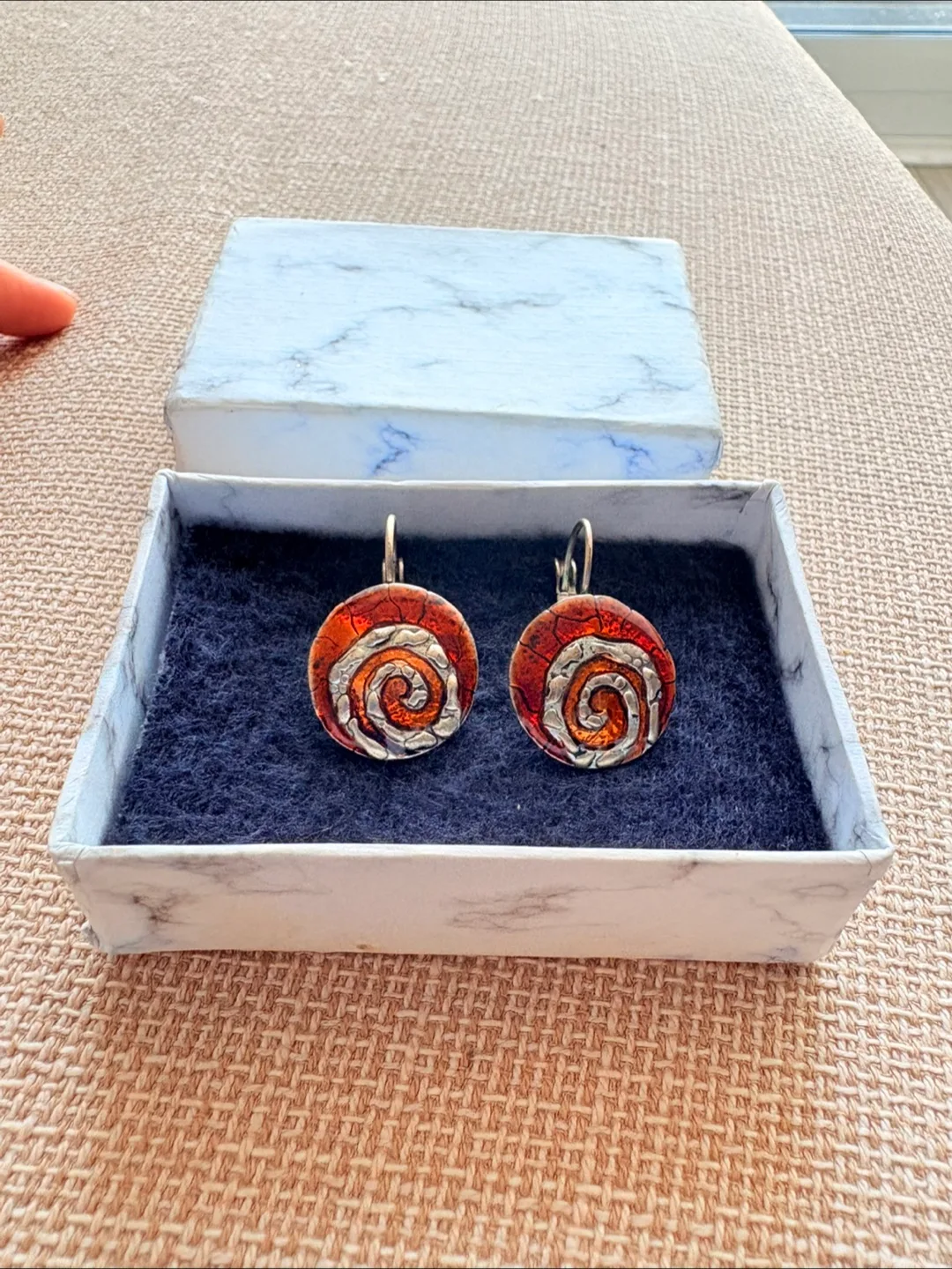 Unique Amber and Silver Spiral Earrings image indicator(5)