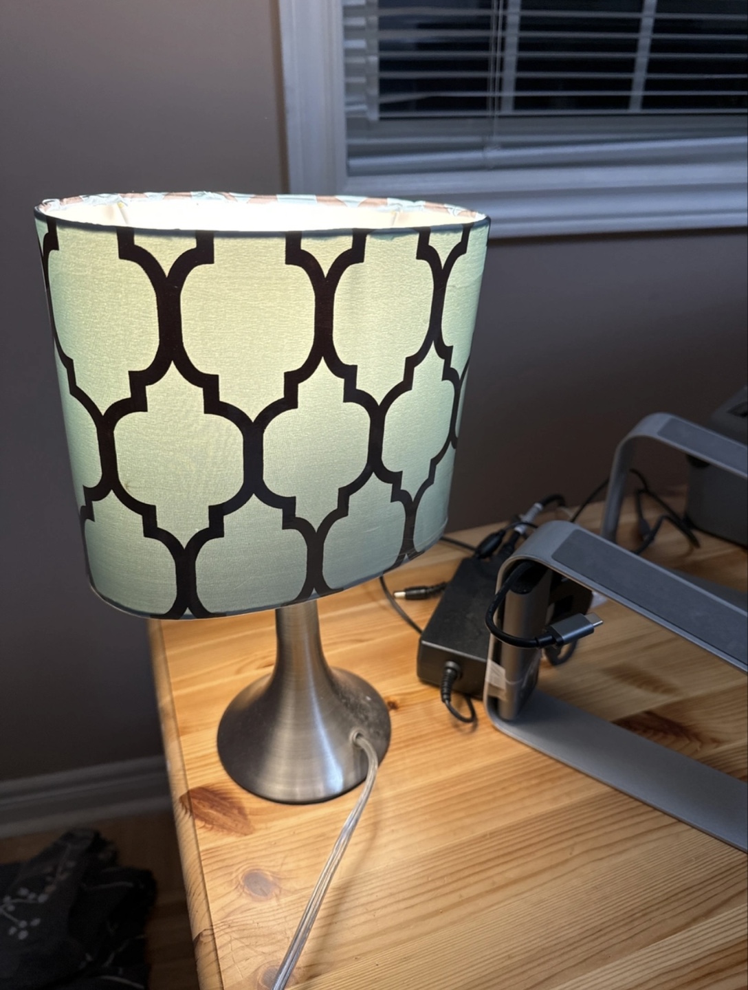 Table Lamp with Geometric Pattern Shade