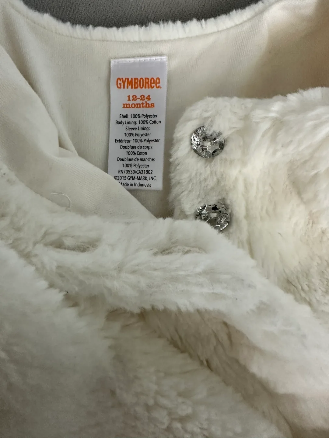 Gymboree Baby Girl's Faux Fur Jacket - 12-24 Months image indicator(2)