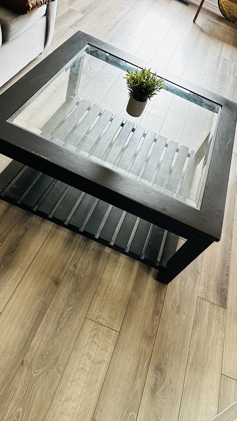 Black Coffee Table with Glass Top - photo 2