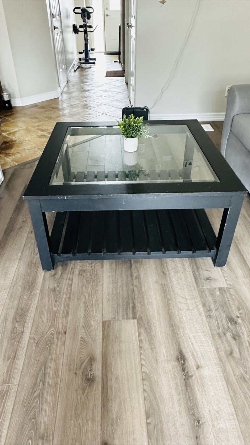 Black Coffee Table with Glass Top - photo 3