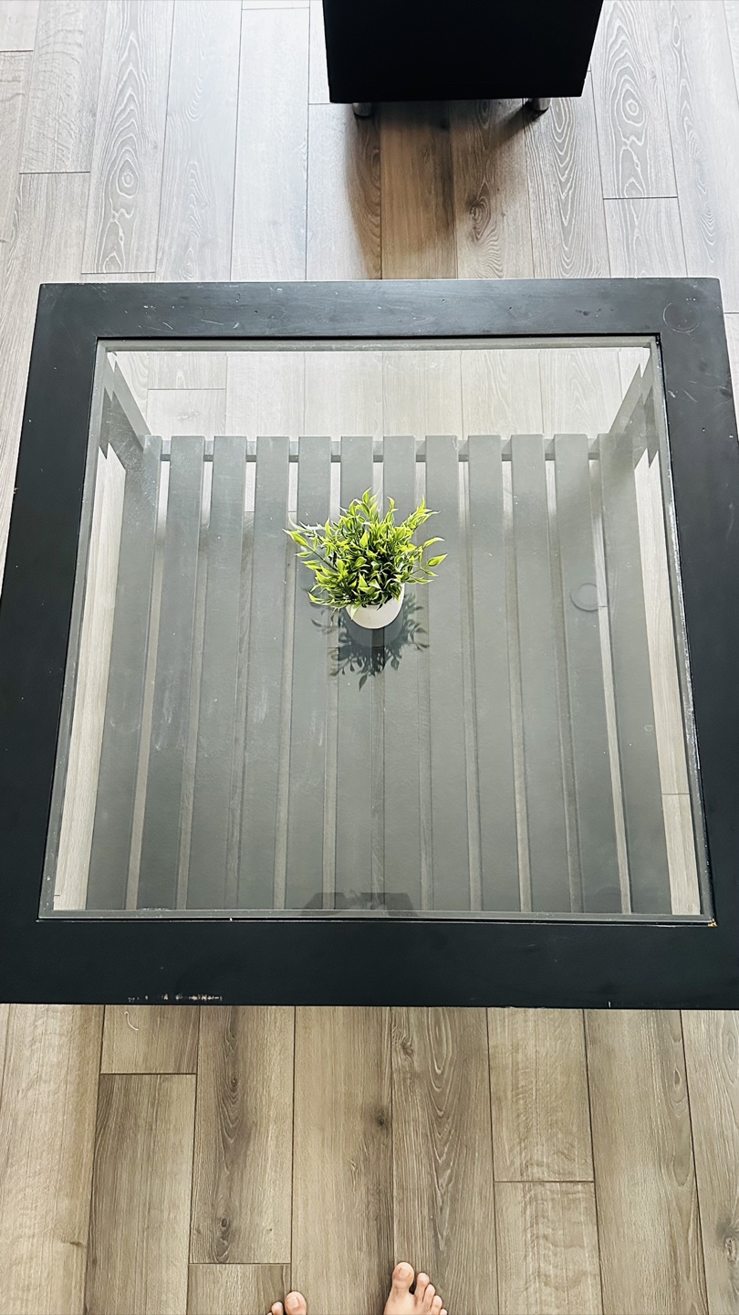Black Coffee Table with Glass Top - photo 5