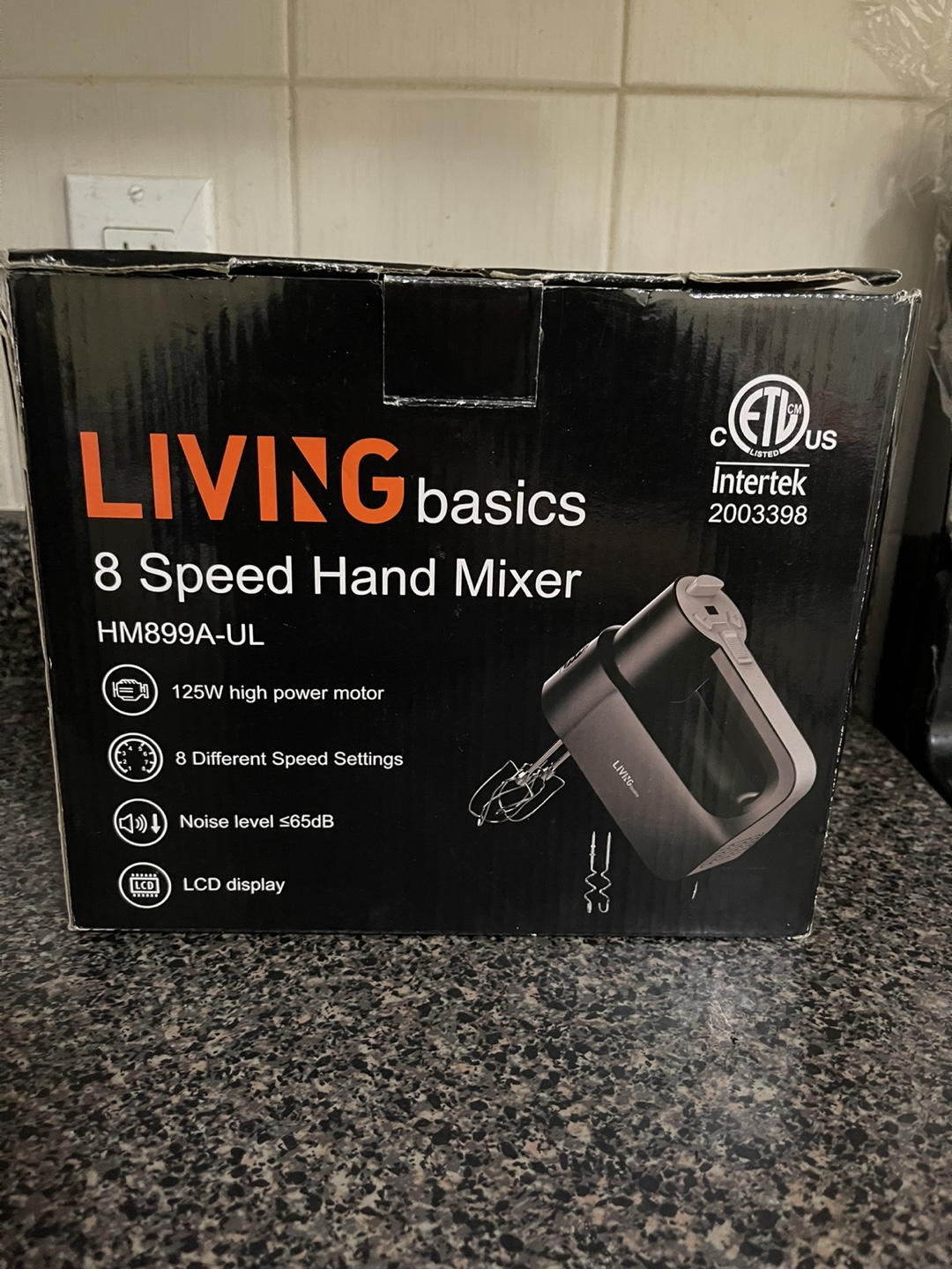 Living Basics 8-Speed Hand Mixer - in Box