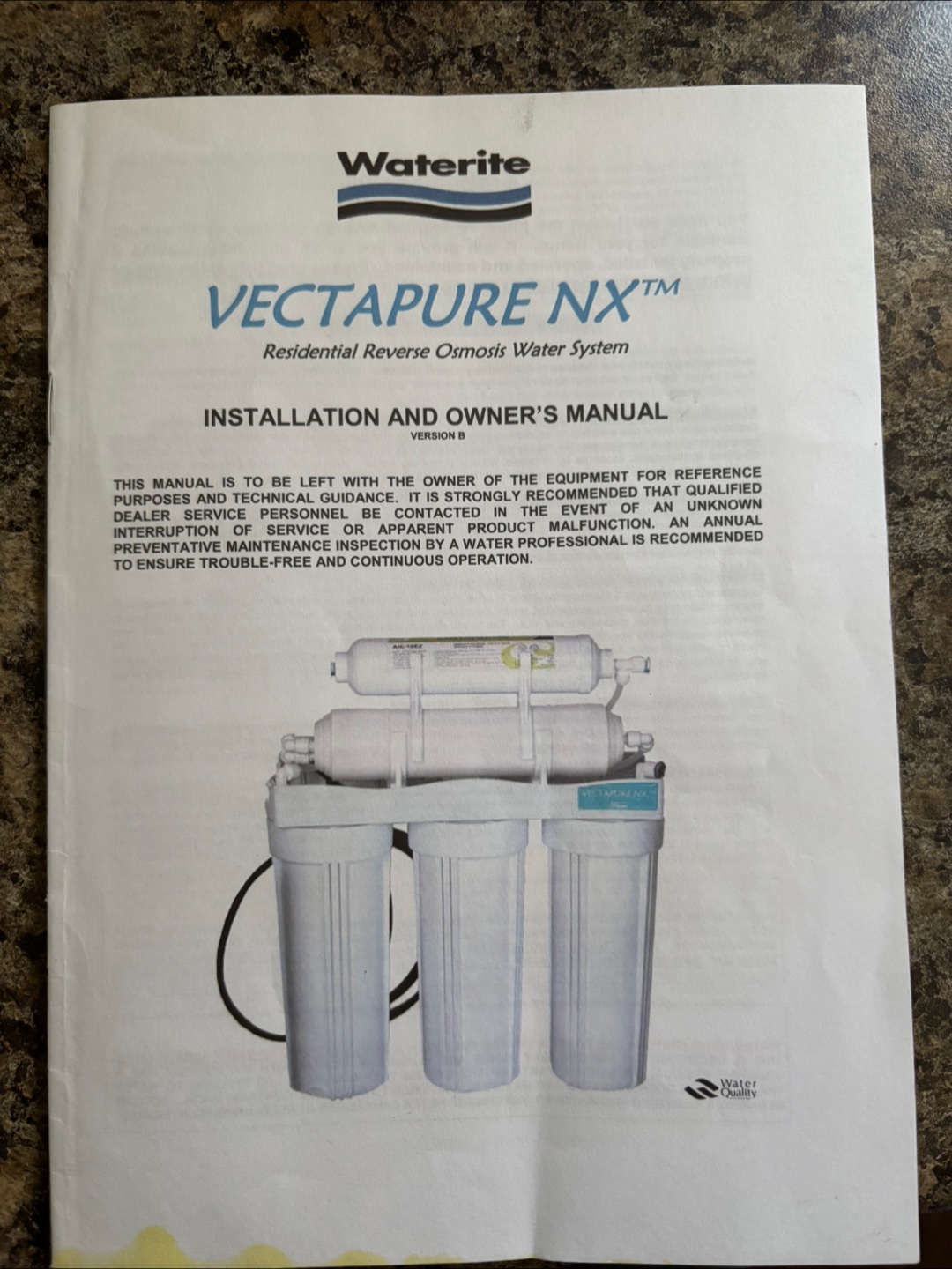 R O water filtering system