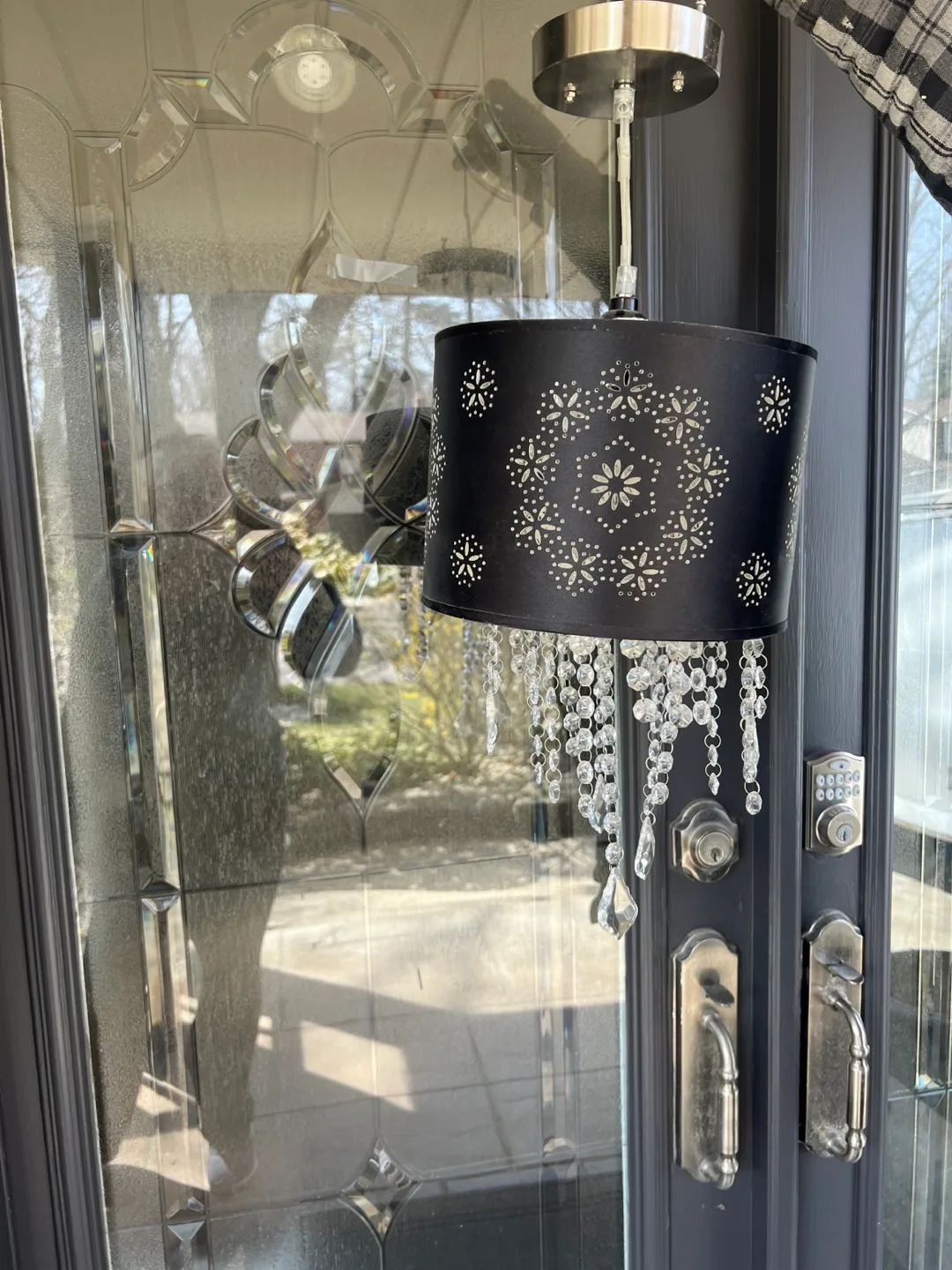 Black and Crystal Pendant Light Fixture thumbnail