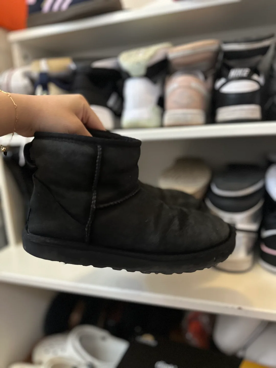 UGG Mini Bailey Button Boots - Black - Women's Size 9 thumbnail