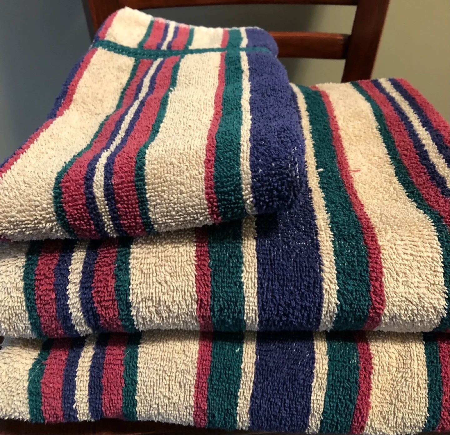 Cannon Striped Bath Towels and Hand Towel - Set of Three thumbnail