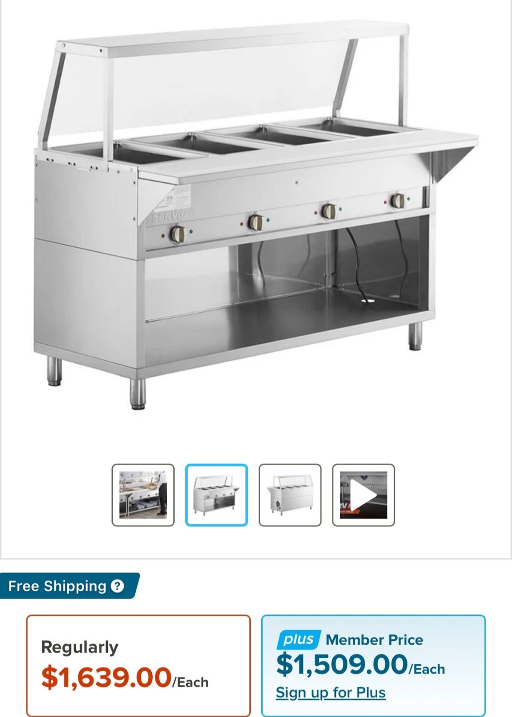 Buffet hot steam 4-Pan Stainless Steel Food Warmer Buffet Table