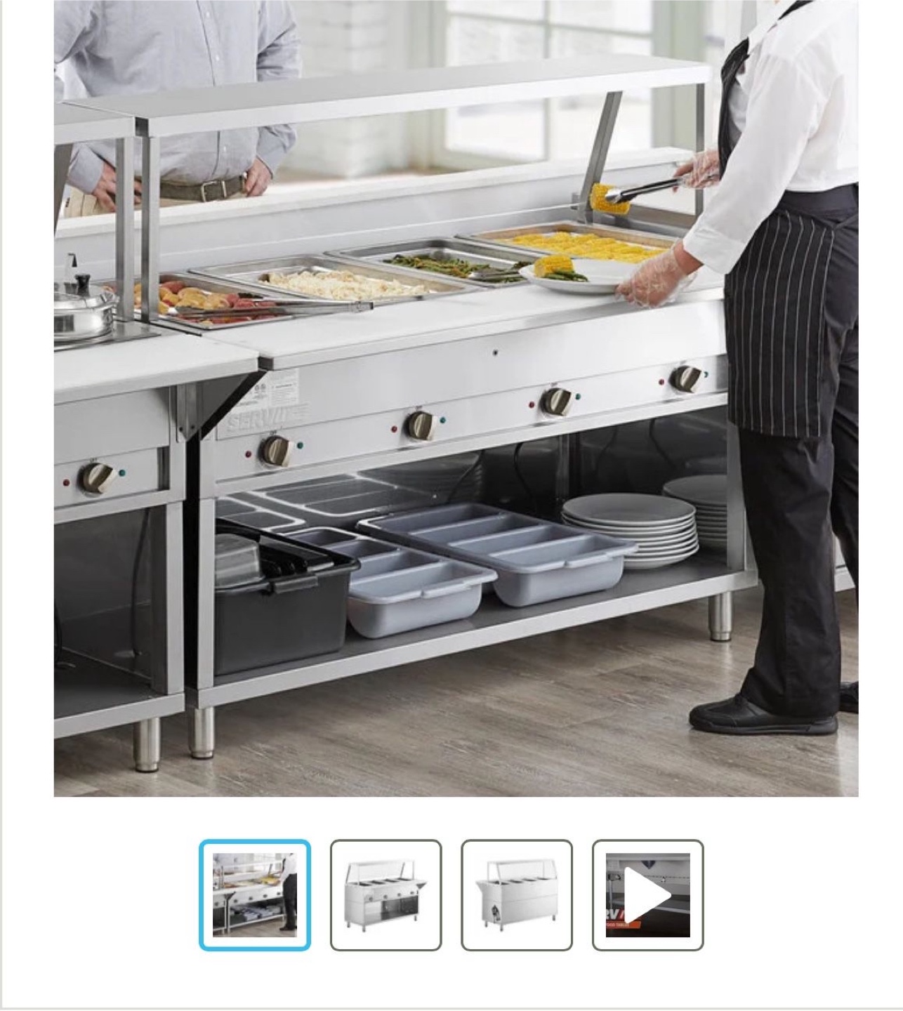 Buffet hot steam 4-Pan Stainless Steel Food Warmer Buffet Table - photo 2