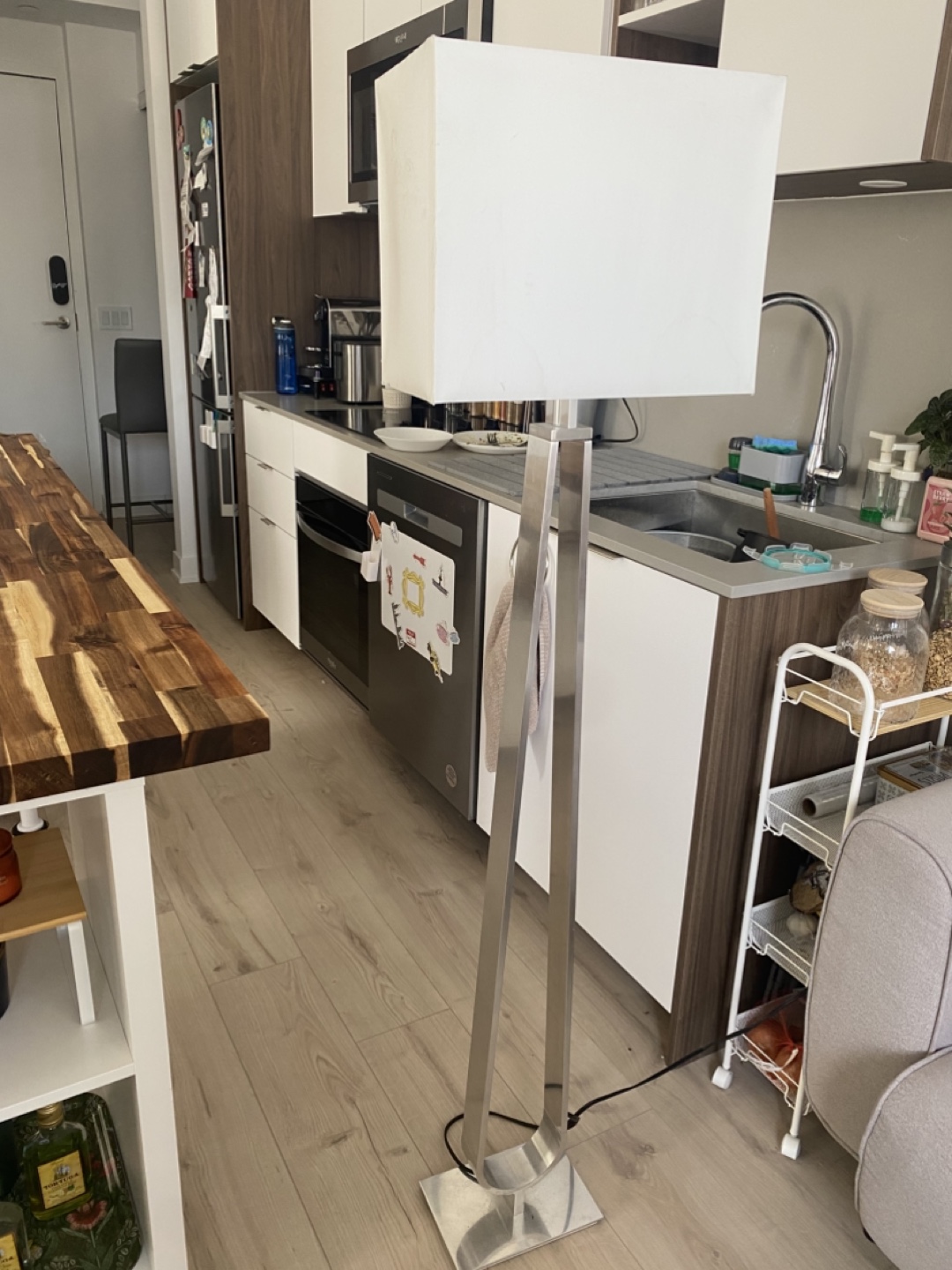 Modern Floor Lamp with White Shade