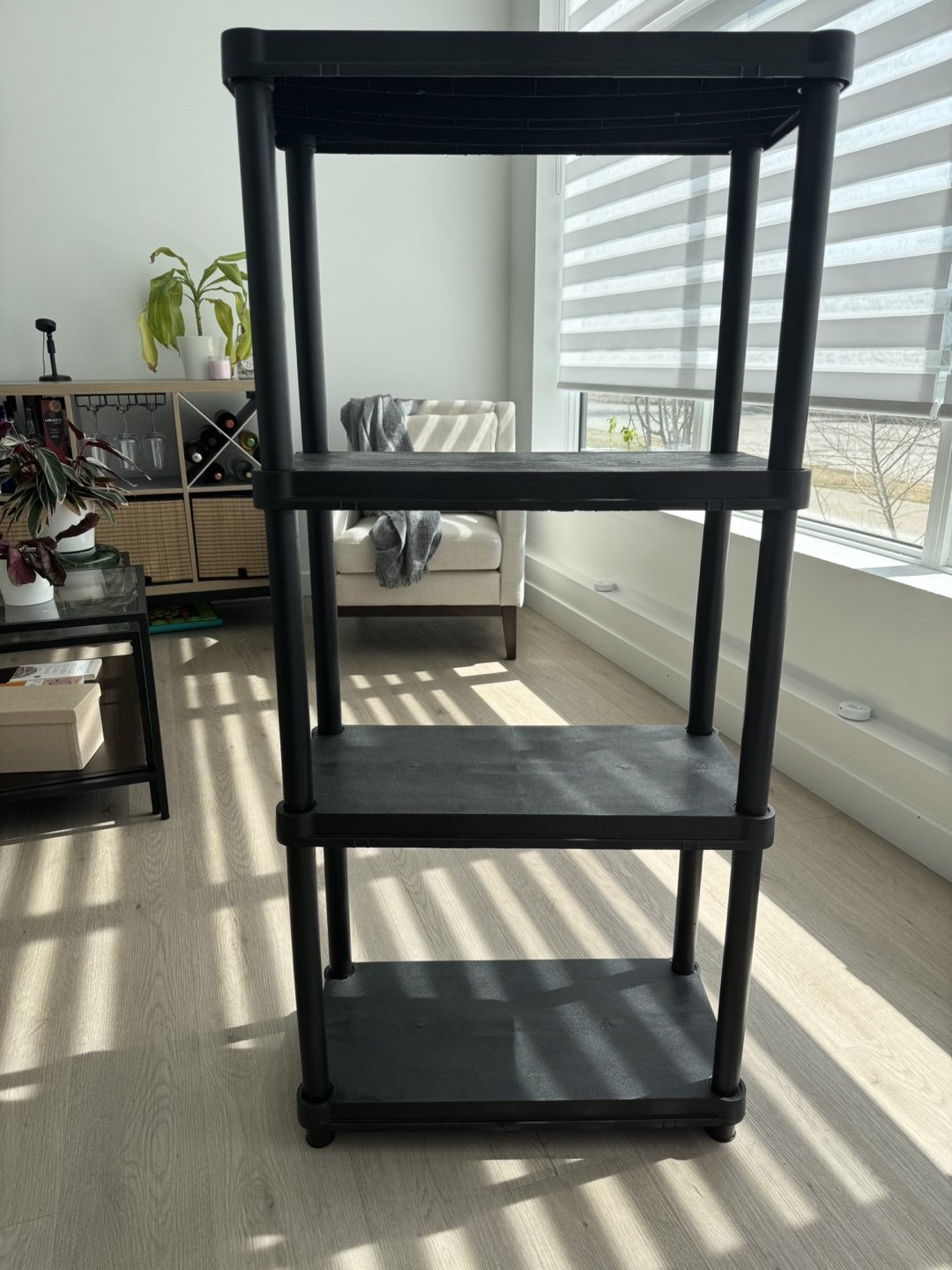 Black 4-Tier Shelving Unit