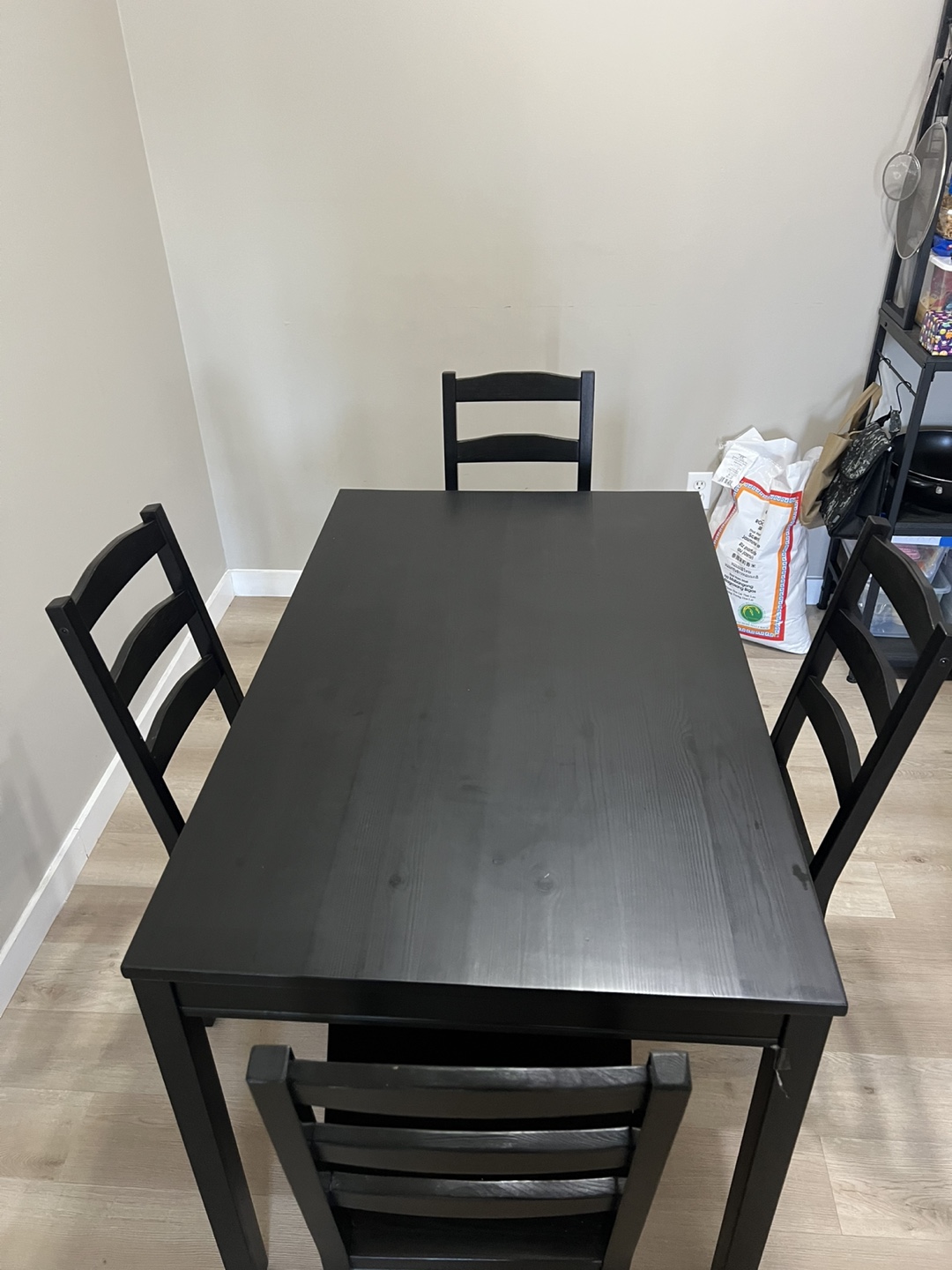 Black Dining Table Set with Four Chairs - photo 2