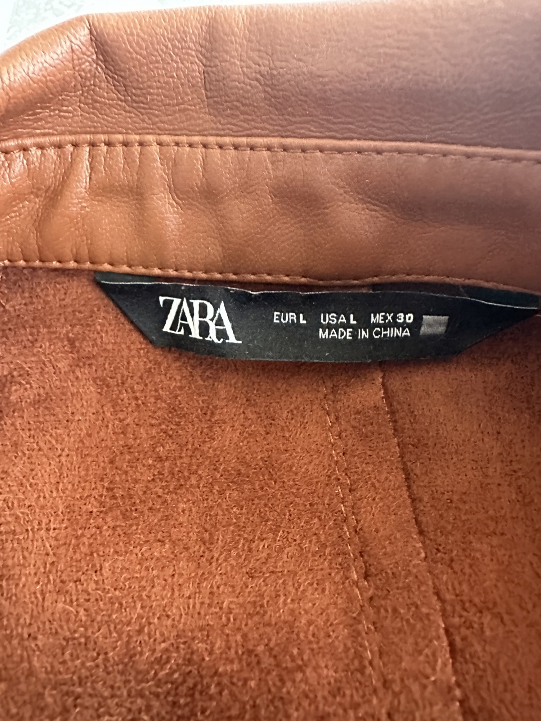 Zara Brown Pleather Midi Shirt Dress Size Large - photo 2