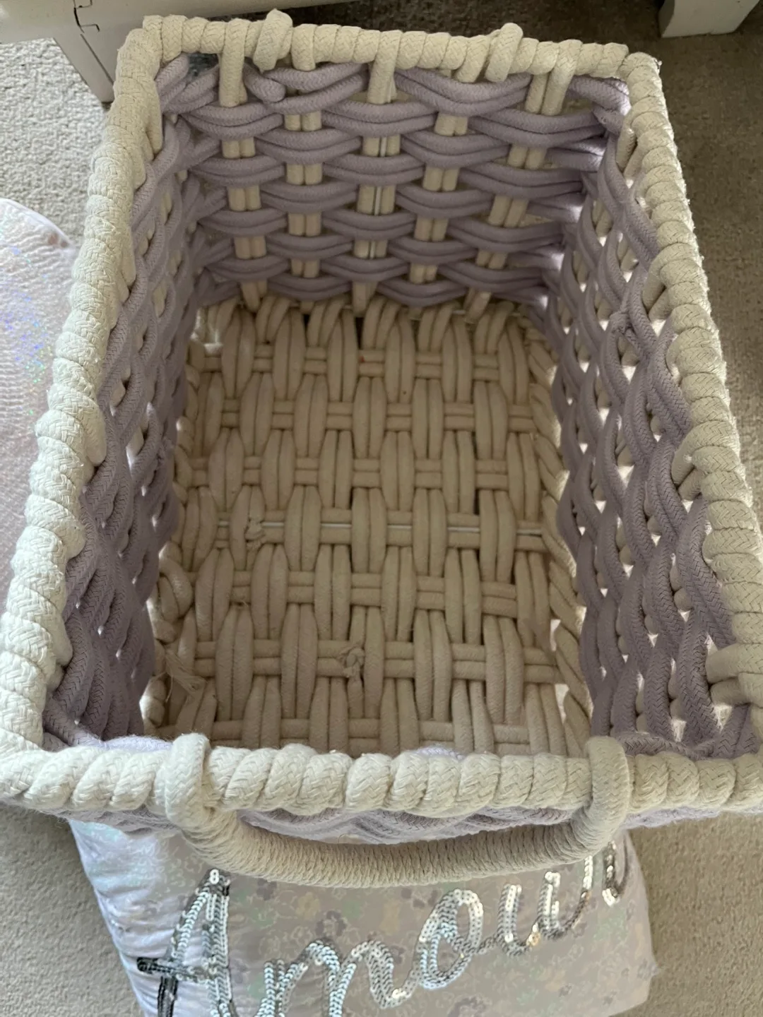 Tahari Home Decorative Pillow and Woven Storage Basket Set image indicator(4)