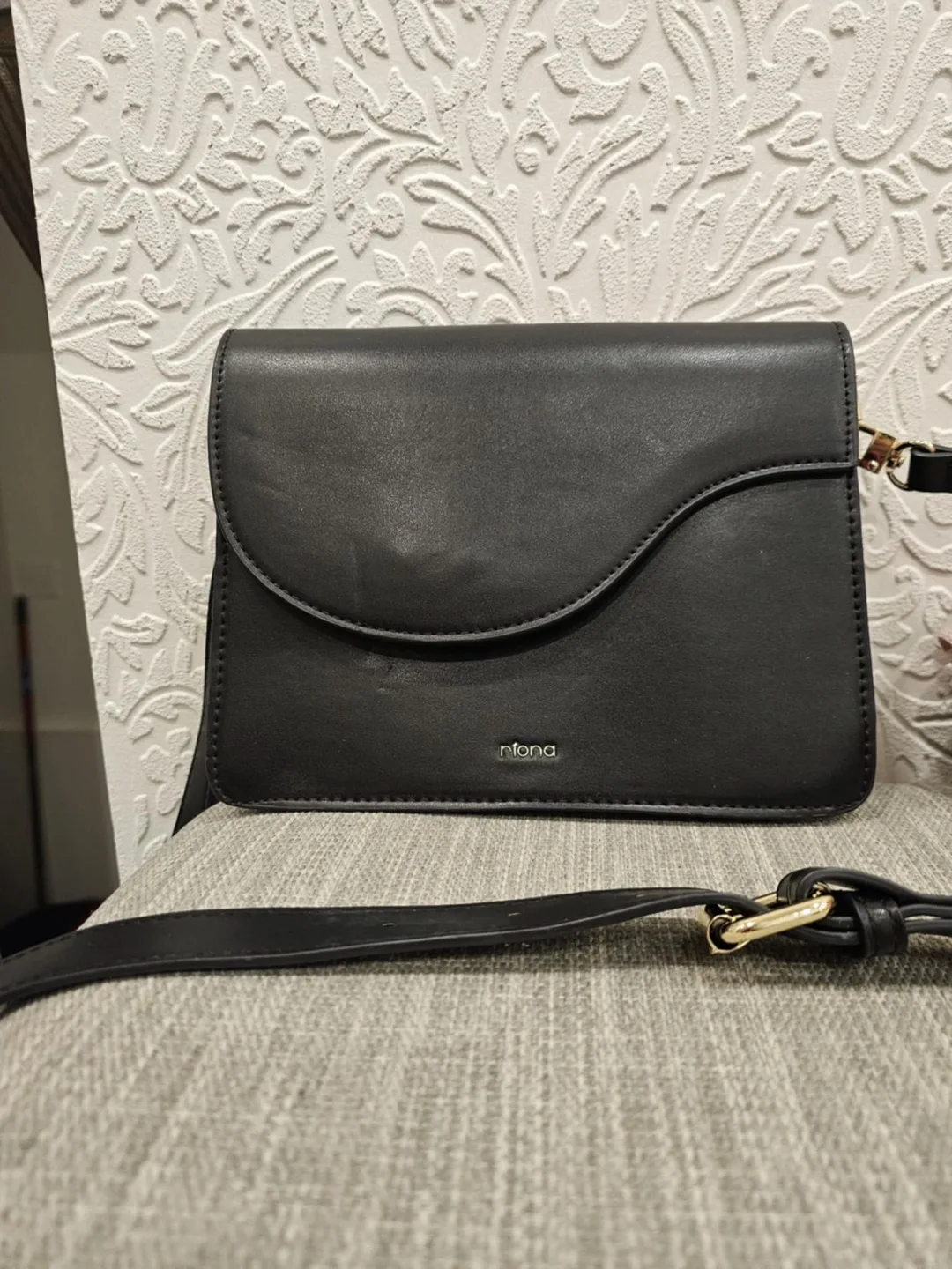 Nona Black Leather Crossbody Bag thumbnail