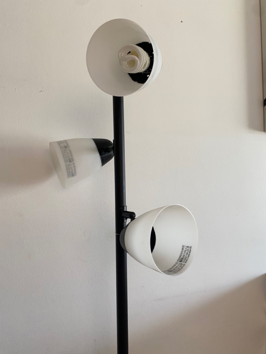 Three-light floor lamp, black, modern style