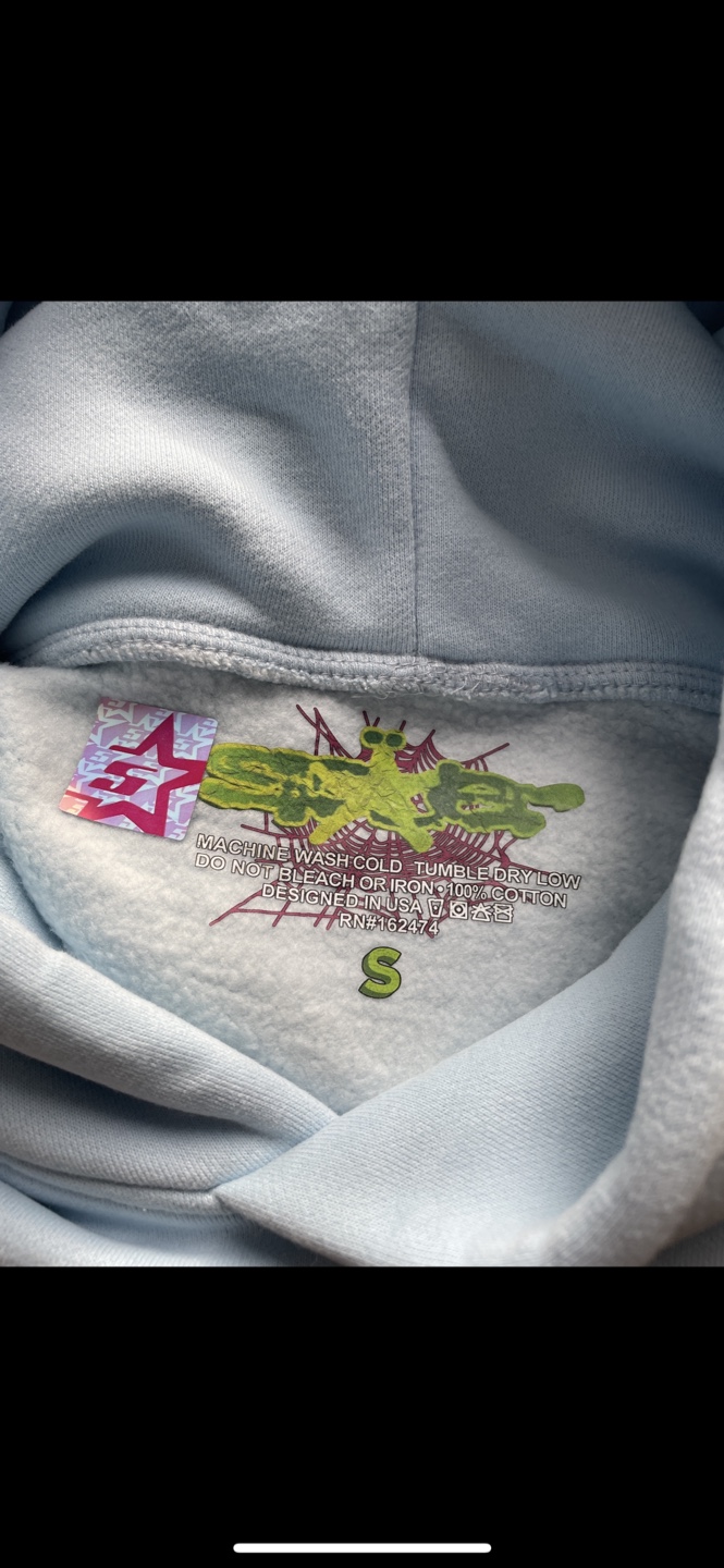 Brand new sp5der hoodie size small - photo 3