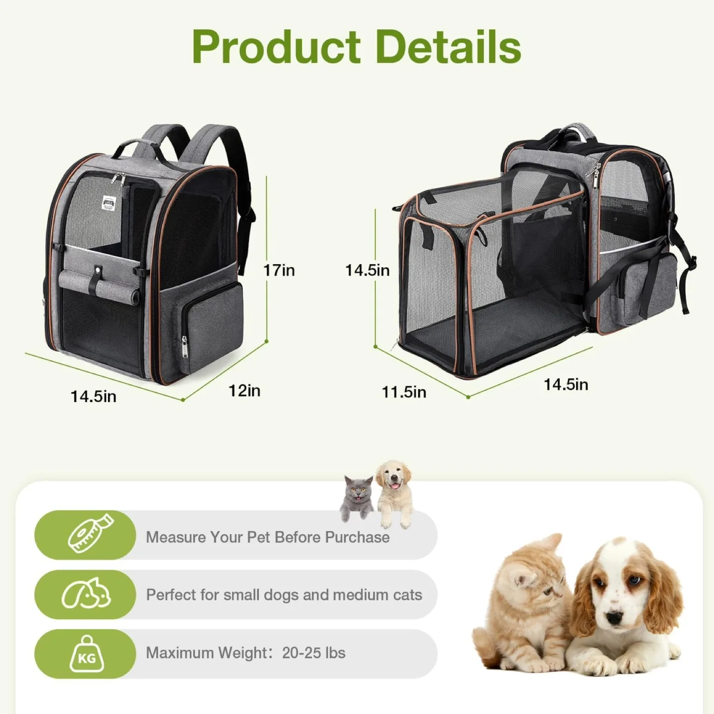Pet Carrier Backpack - Expandable & Breathable image indicator(2)