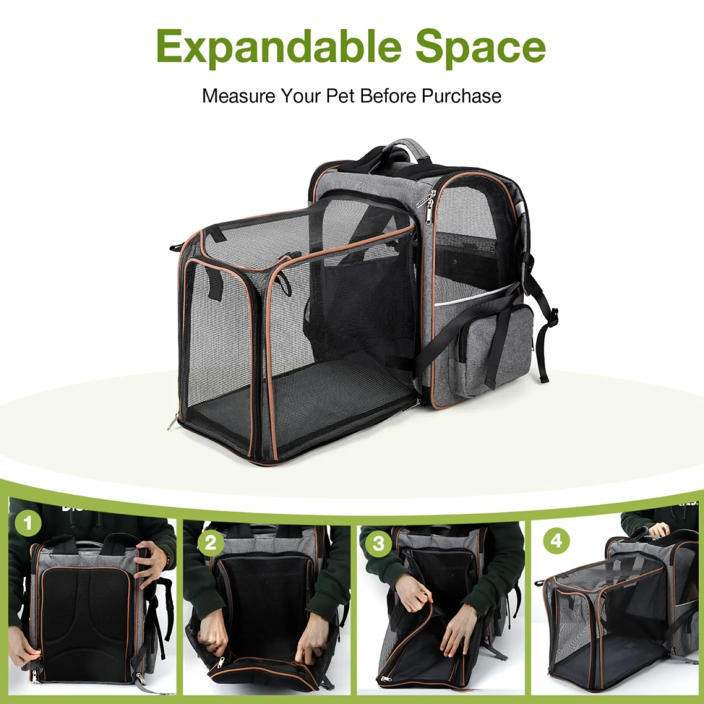Pet Carrier Backpack - Expandable & Breathable image indicator(5)