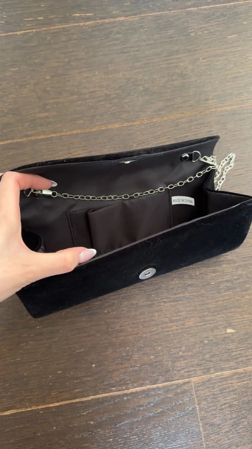 Black Velvet Clutch Evening Bag image indicator(2)