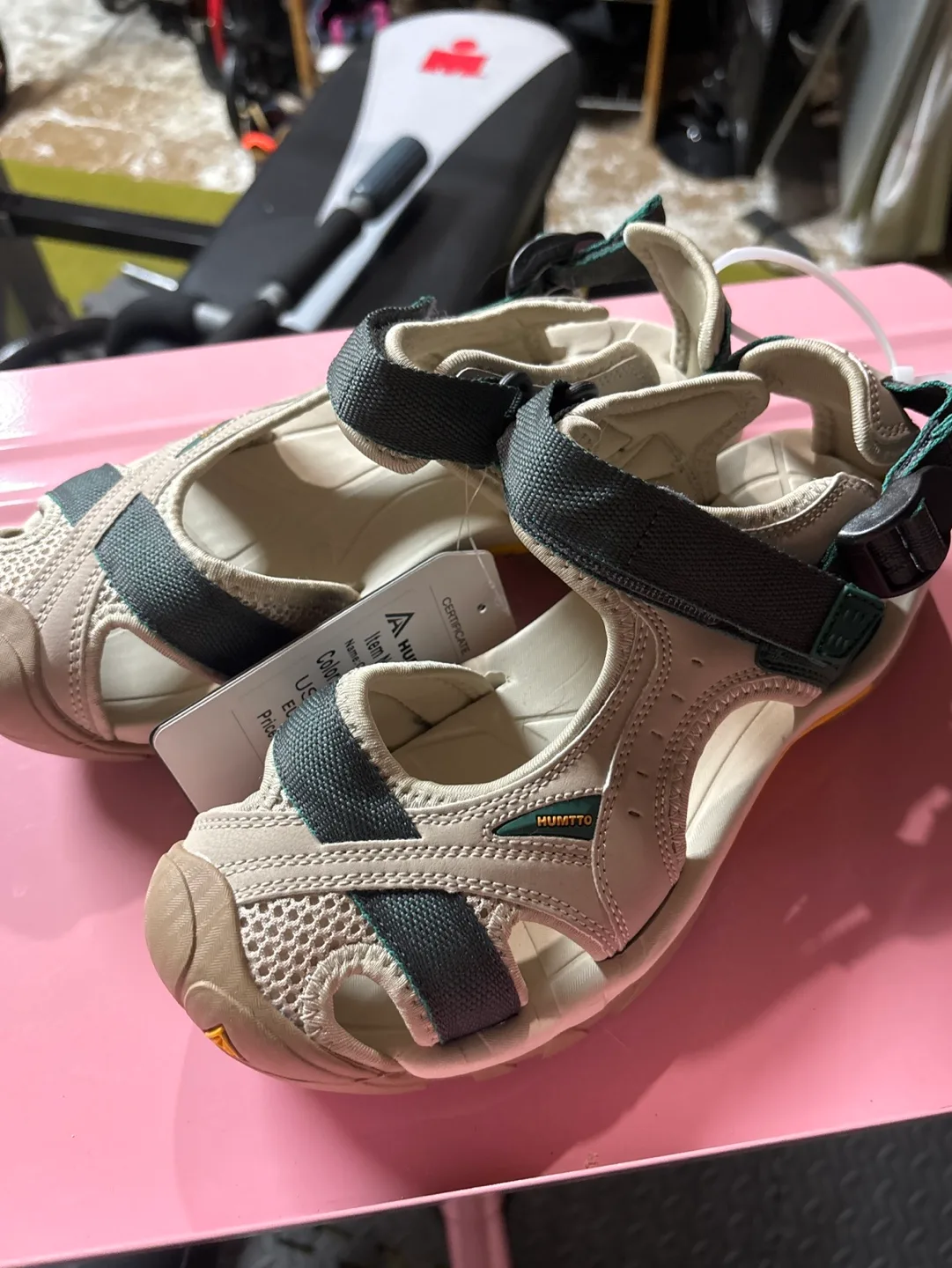 HUMTTO Beige-Green Outdoor Sandals - Size 7.5W thumbnail