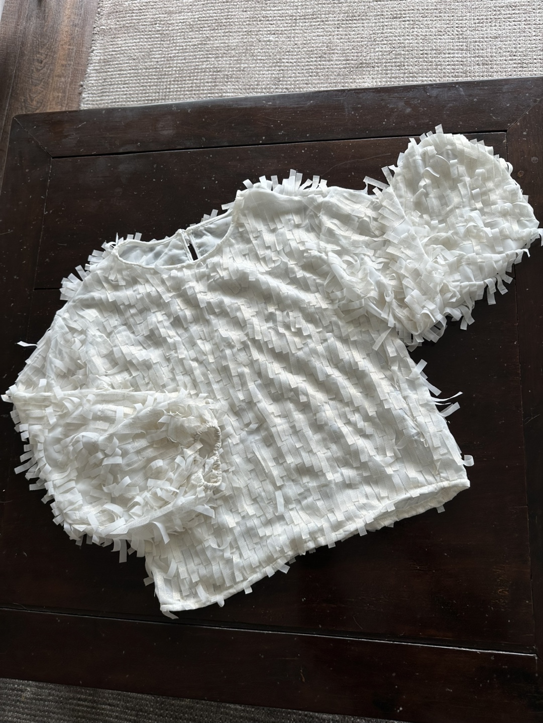 White Fringe Detail Blouse - photo 2