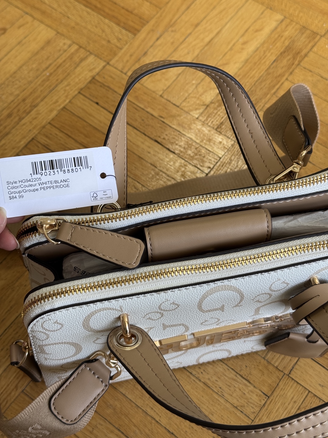 Guess handbag -  Pebbled Cream - photo 4