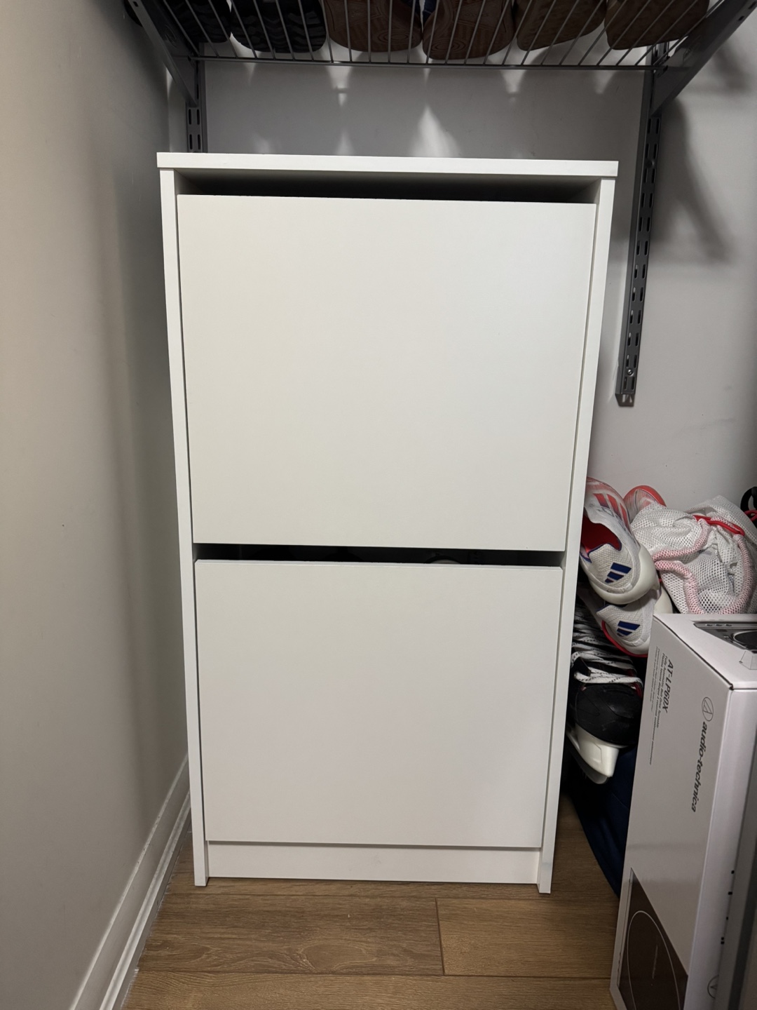 White Shoe Rack with Two Drawers (BISSA Shoe cabinet)