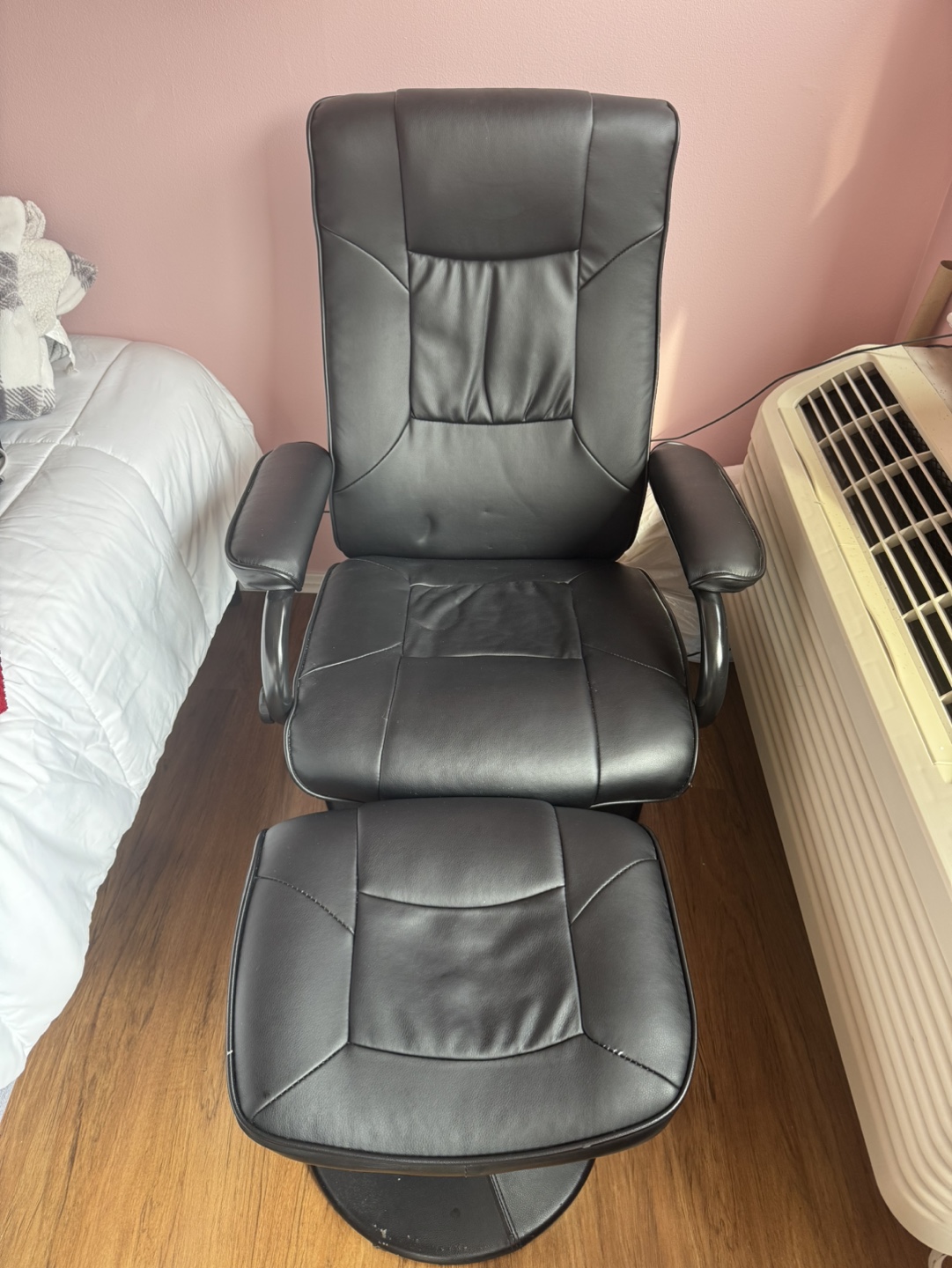 Black Recliner Chair with Ottoman