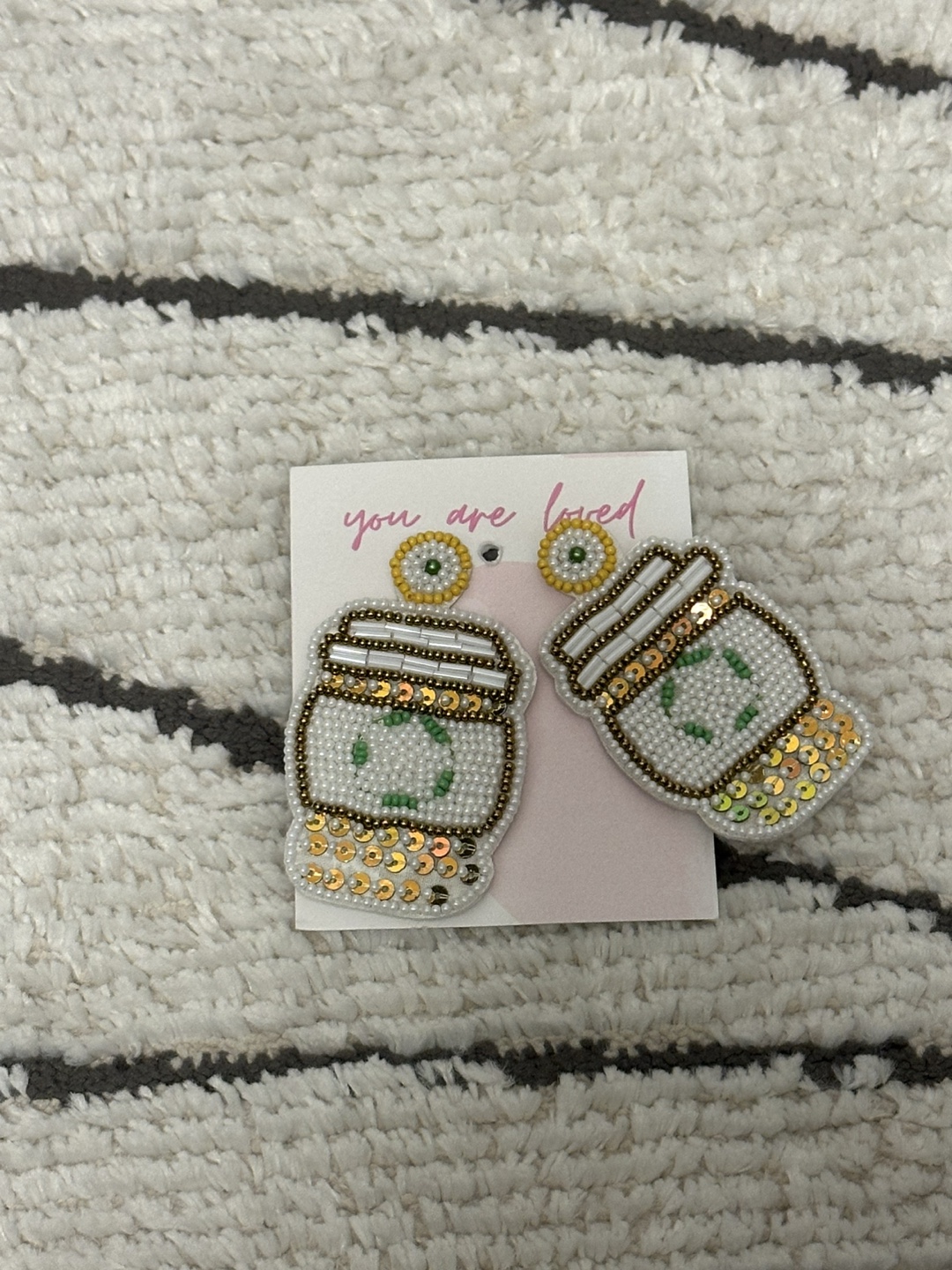Beaded Coffee Cup Earrings