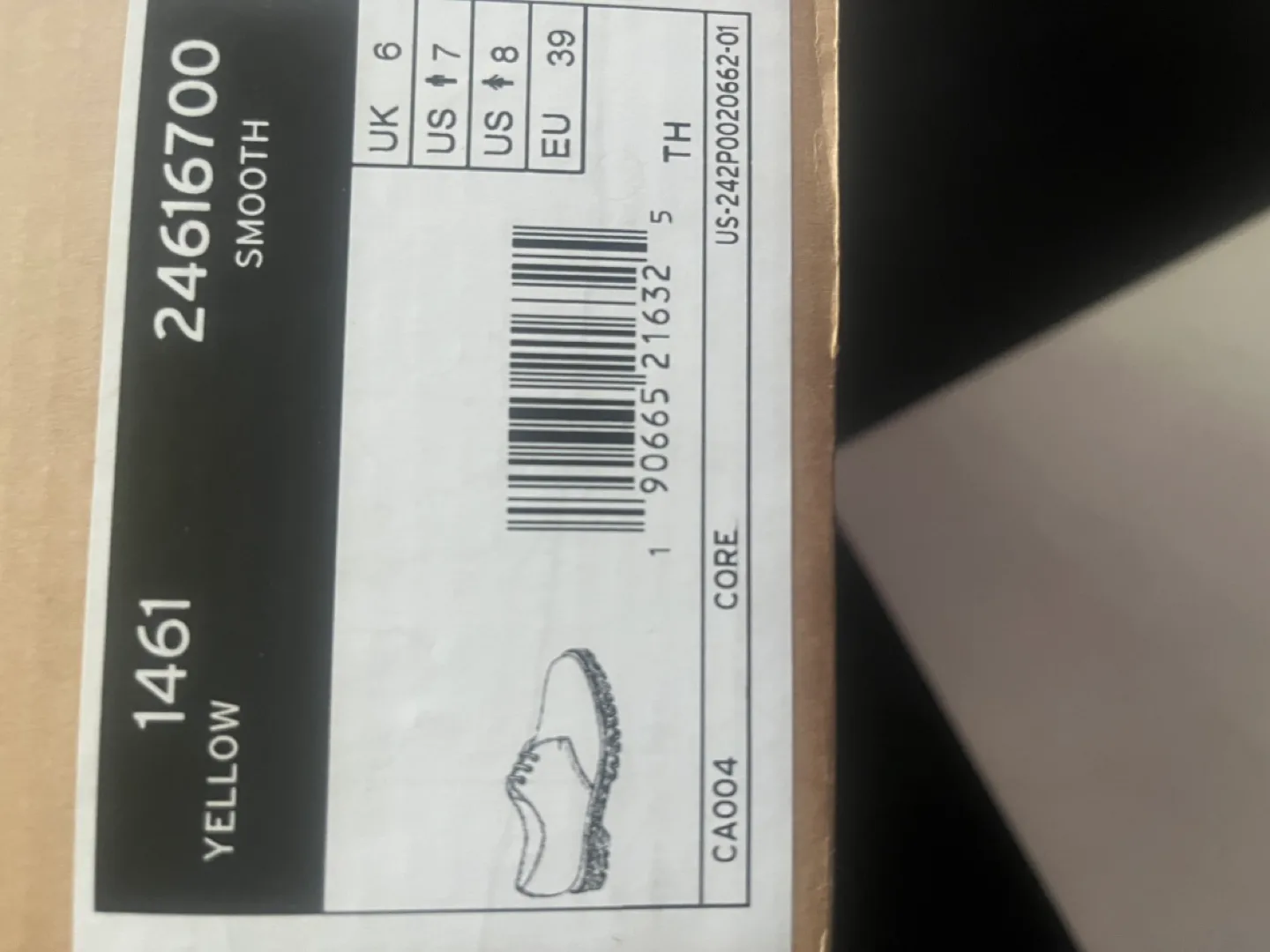 Dr. Martens 1461 Smooth Leather Yellow Shoes - Size US 8 image indicator(2)