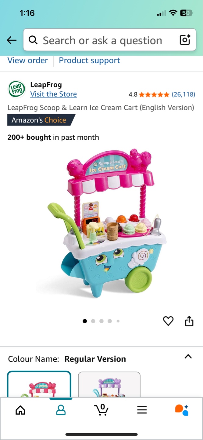 Used toddlers ice cream cart toddler toy for sale - photo 2