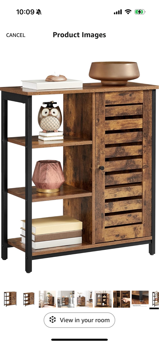 Move out sale - Rustic Brown Wooden Storage Cabinet with Shelves