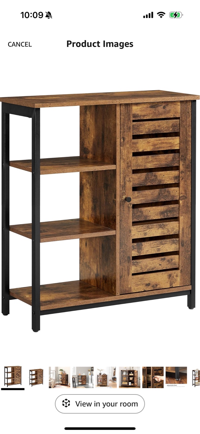 Move out sale - Rustic Brown Wooden Storage Cabinet with Shelves - photo 2
