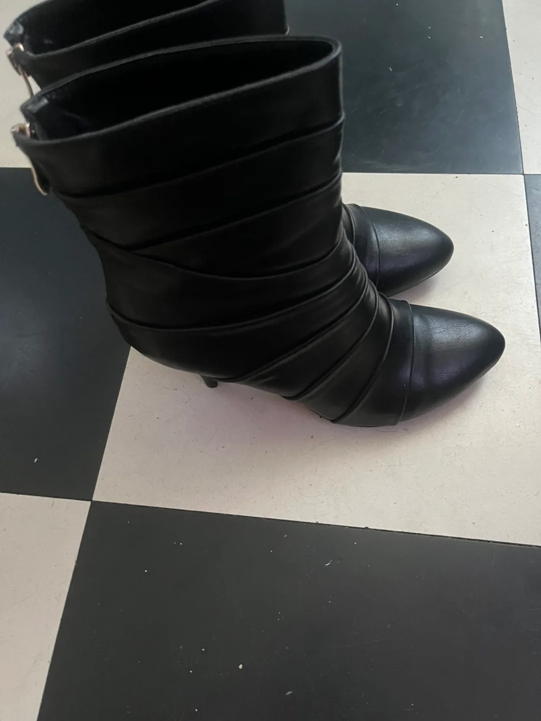 Women's black Ankle Boots with Red Soles image indicator(2)