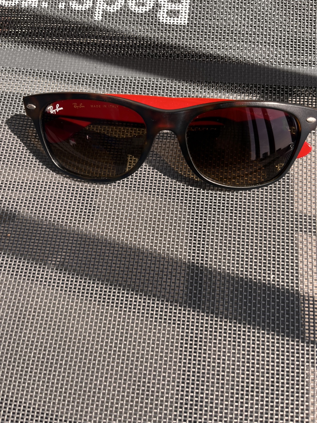 Ray-Ban Sunglasses - Brown Tortoise Frame with Red Temples