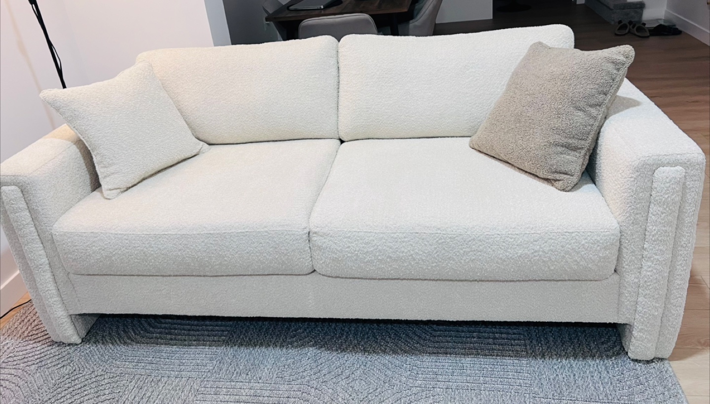 Cream-coloured Boucle Sofa