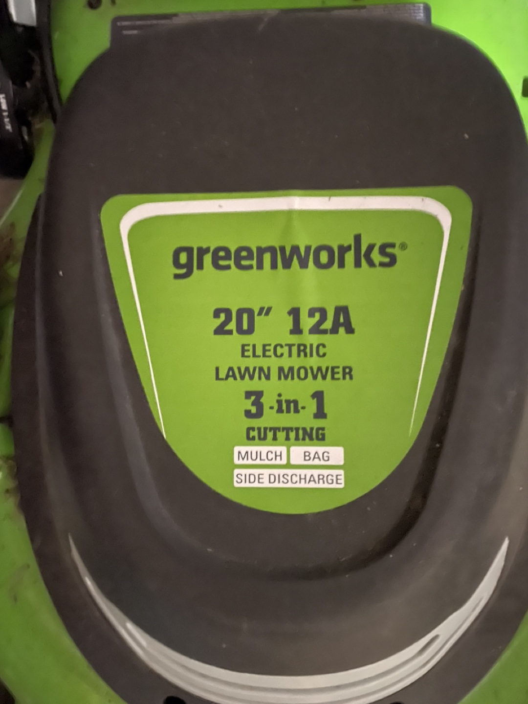 Greenworks lawnmower 20" 12A 3-in-1 Electric Lawn Mower - photo 3