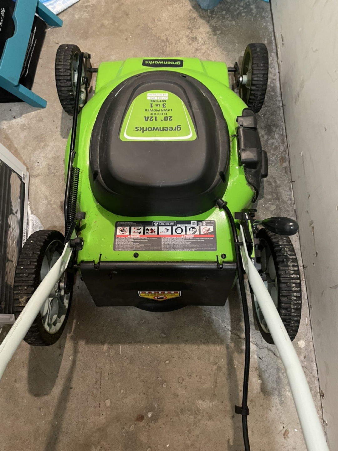 Greenworks lawnmower 20" 12A 3-in-1 Electric Lawn Mower - photo 2
