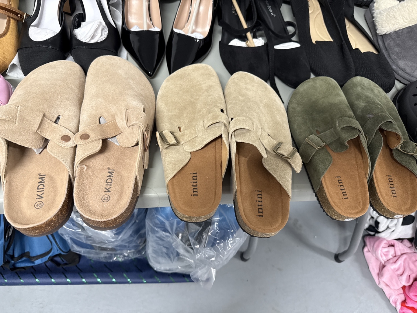 Intini Suede Clog Sandals - Three Pairs