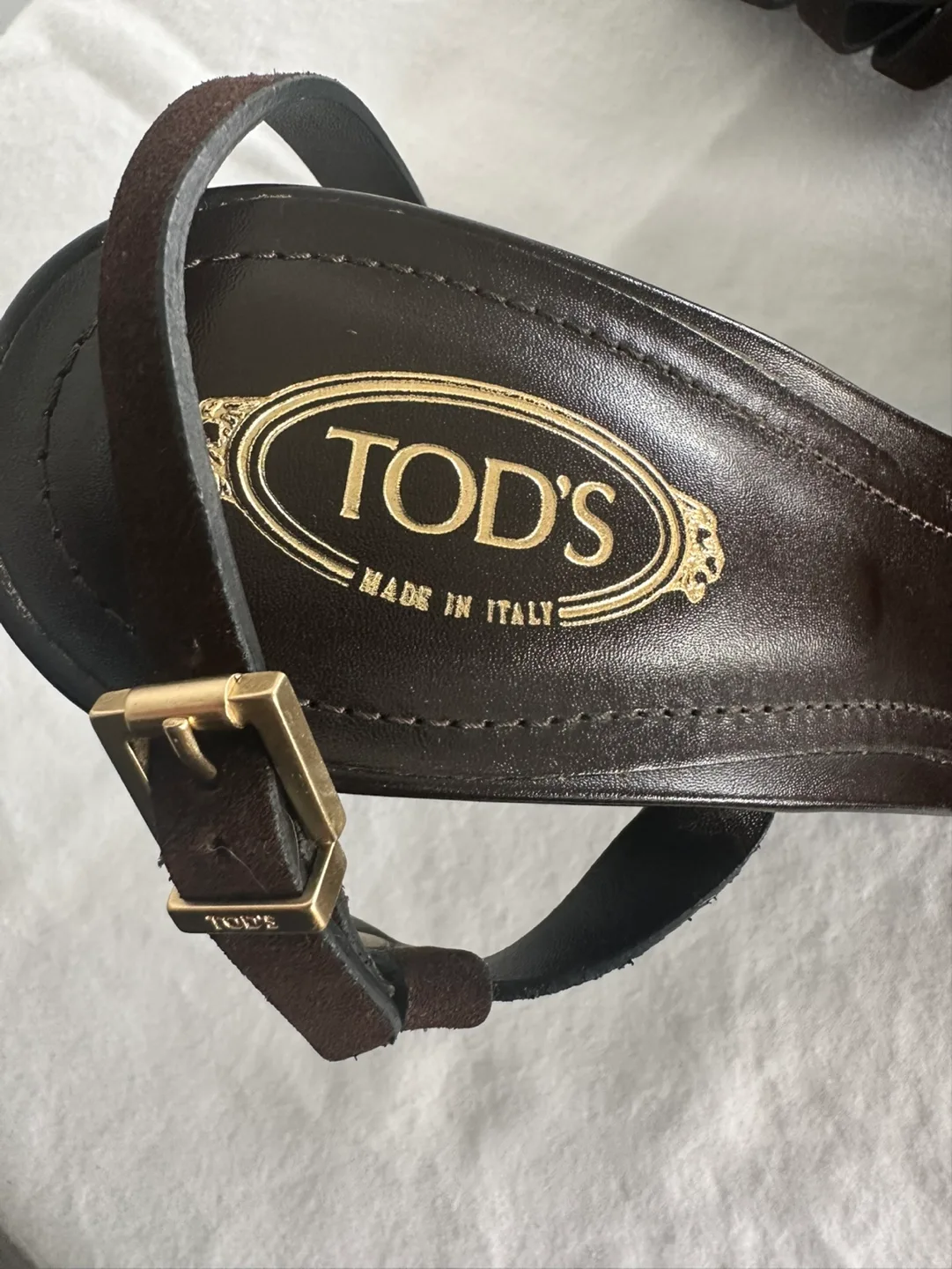 TOD'S Suede Heeled Sandals - Sz 8.5 image indicator(4)