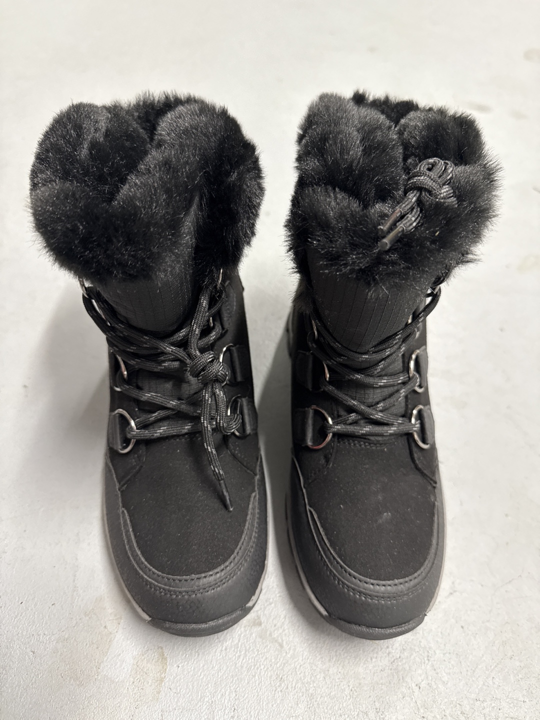 Brand new two pairs Black Faux Fur Trimmed Winter Boots
