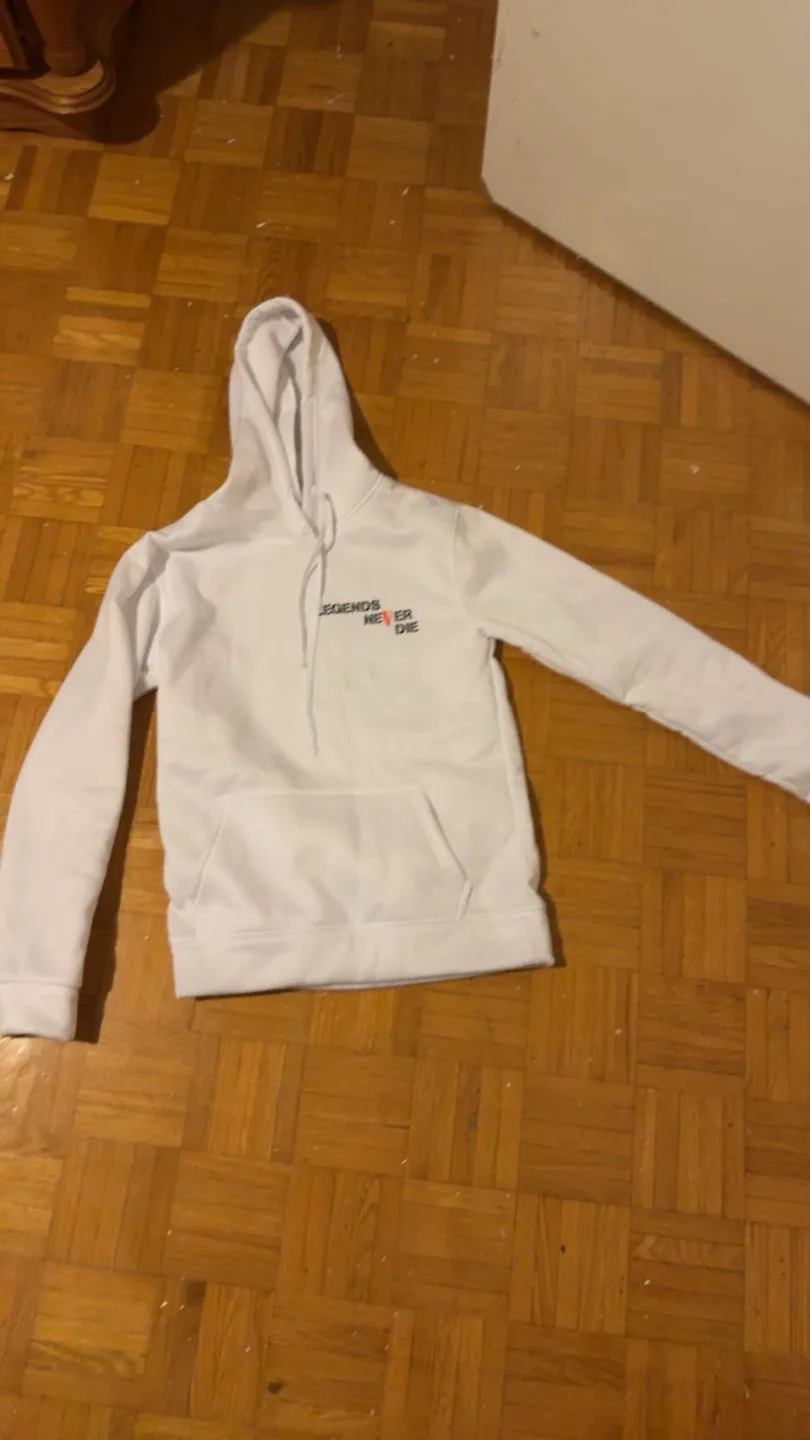 White Hoodie with Orange Butterfly thumbnail