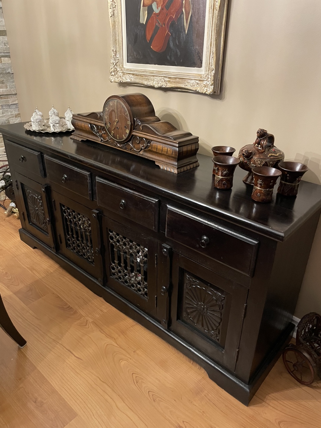 Brown all Wood Buffet Server Cabinet - photo 3