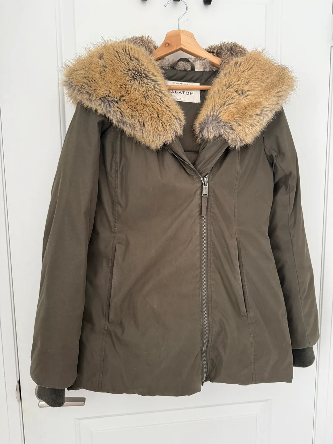 Babaton Olive Green Faux Fur Trim Parka thumbnail