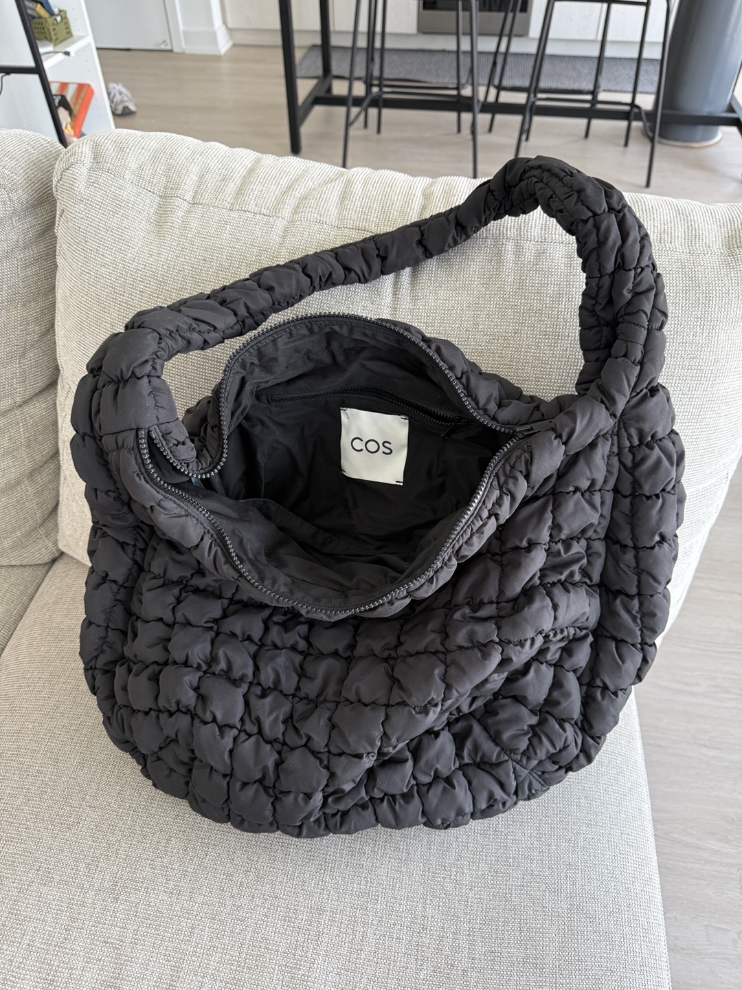 COS Black Quilted Shoulder Bag